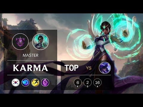 Karma Top vs Ryze - KR Master Patch 9.6