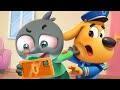 Tikus Kecil Hilang Tips Keamanan Lindungi Penglihatan Kartun Anak Kepala Polisi Labrador