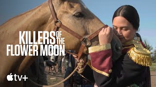 Killers of the Flower Moon — Lily Gladstone Feeds a Horse On Set