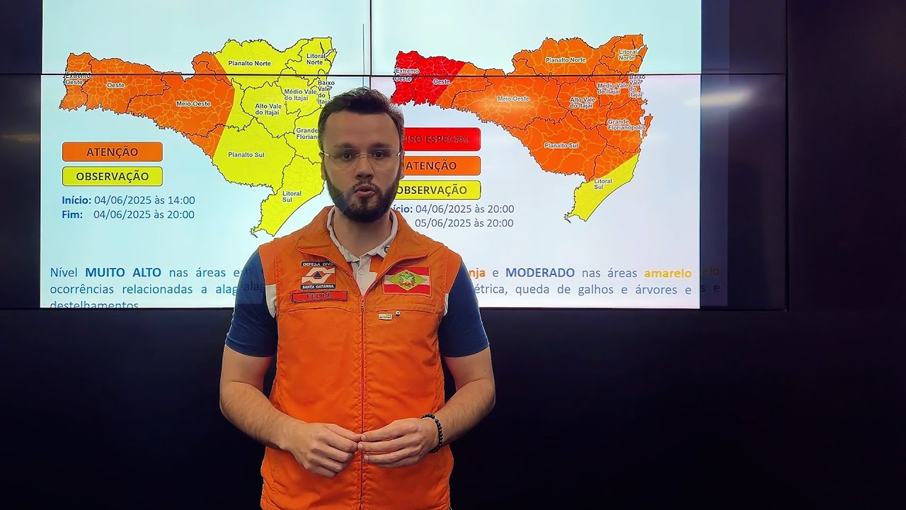 Chefe do Monitoramento da Defesa Civil explica sobre chuva intensa em SC