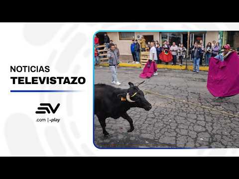 Las calles del cantón Mocha fueron sede de la tradicional 'Pamplonada'  | Televistazo | Ecuavisa