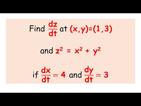 OpenStax Calculus Exercise 4.1 Problem 3 | Related Rate | Find dz/dt at (x,y)=(1,3) and z^2=x^2+y^2
