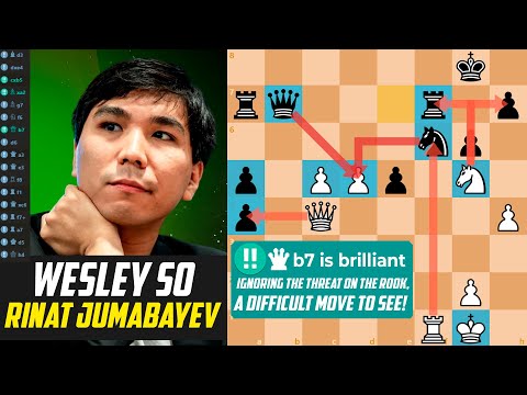 3 Brilliant Moves! Wesley So *DESTROYED* Rinat Jumabayev - 40th Olympiad Open