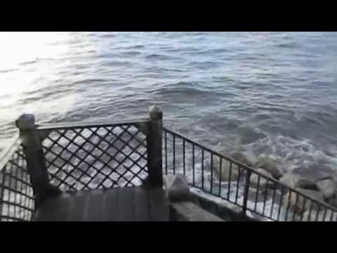 Panorama from Ffynnongroyw Railway Bridge Flintshire Wales UK High Tide