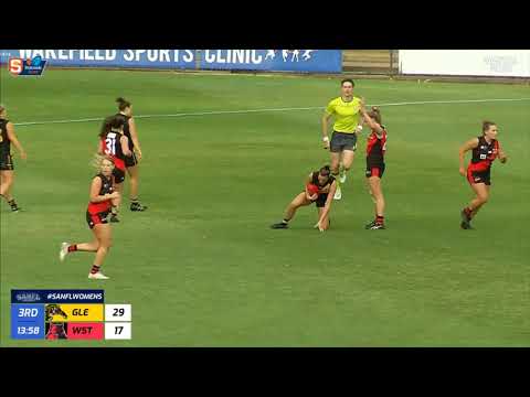 SANFLW GF - Glenelg's Caitlin Gould gets some hang time