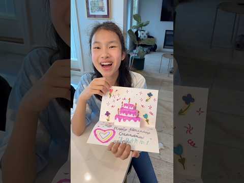 What do u think Livvy’s handmade birthday card for grandma?🥰🎂#cards #birthday #handmade #tutorial