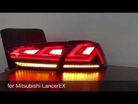 HCmotion LED Tail Lights For Mitsubishi Lancer 2008-2017 EVO X Smoked 4Pcs Rear Lamp