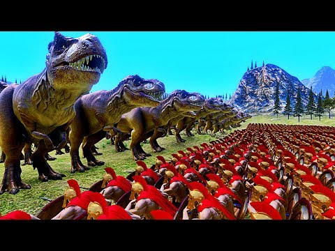 1.000 T-REX vs 40.000 SPARTIATES ! | Ultimate Epic Battle Simulator !