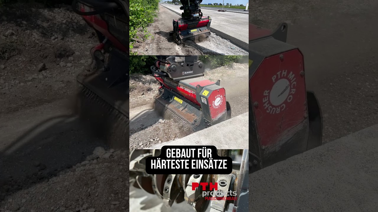 Straßenbankett fräsen mit dem Bagger #bagger #baggerlife #excavator