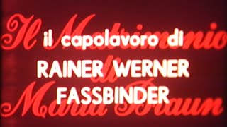 Il matrimonio di Maria Braun - Trailer italiano