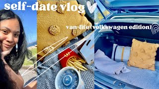 SELF-DATE vlog w/ tips! : mental health day at the beach, van life,  taking myself out on a date
