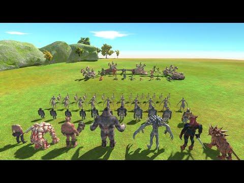 2 VS 2 INFERNALS WITH MUTANT VS FANTASY WITH GIANT - Animal Revolt Battle Simulator