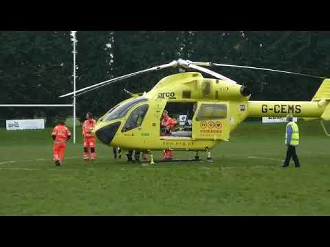 Yorkshire Air Ambulance Helicopter Drops in to Old Brodleians