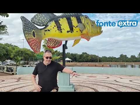 Prenúncio de peixe grande? Monumento ao Tucunaré é instalado na Praia de Santa Helena, PR. Show!!!