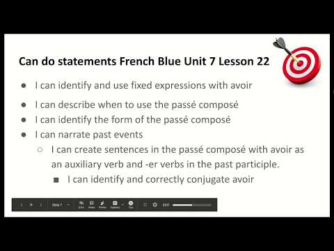 Vidéo: French Blue Unit 7 Lesson 22: Intro + Avoir Conjugations + AvoirExpressions