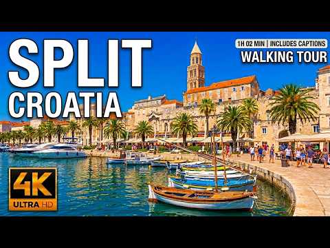 SPLIT, Croatia 🇭🇷 Walking Tour 4K - Diocletian's Palace & The Adriatic Riva (With Captions)