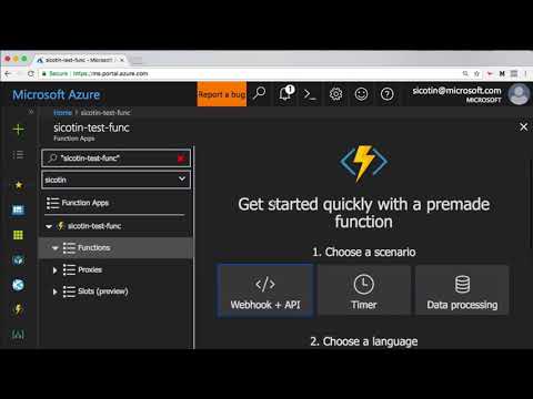 Azure Functions - Create new function in the portal