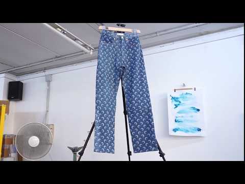 MARINE SERRE REGENERATED - DENIM PANTS Fall/Winter 2019