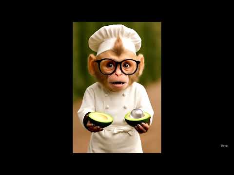 Transparent Fruit Slicing & Relaxing Jungle Sounds | Monkey #monkey #nature #fruit #avocado