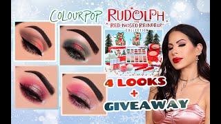 NEW COLOURPOP RUDOLPH THE RED NOSED REINDEER FULL COLLECTION, SWATCHES, TUTORIAL, REVIEW & GIVEAWAY