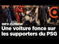 PSG Car Drives Into Fans 3 Injured And Car Set On Fire PSG Arsenal