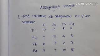 Assignment problem in Tamil