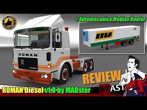 ETS2 | truck mod "ROMAN Diesel v1.0 (+ Automecanica Medias Reefer) by MADster" - review