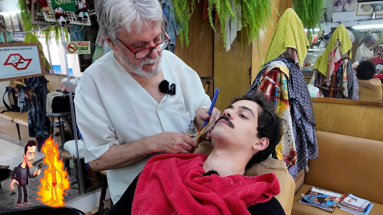 Barbearia centenária que só aceita dinheiro (+ um contador de piadas)