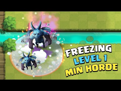 Max Freeze Spell vs Level 1 Minion Horde #Clashroyale
