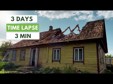 100-year-old roof demolition Time Lapse