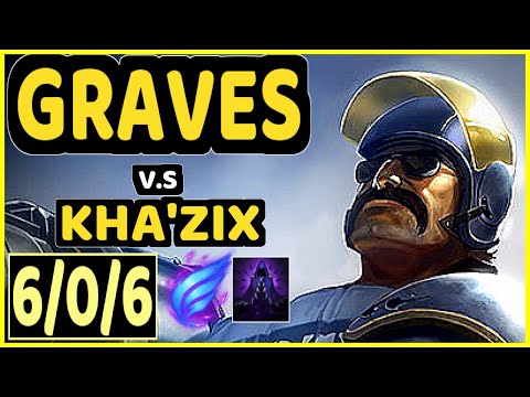 BGOB (GRAVES) vs KHA'ZIX - 6/0/6 KDA JUNGLE CHALLENGER GAMEPLAY - BR