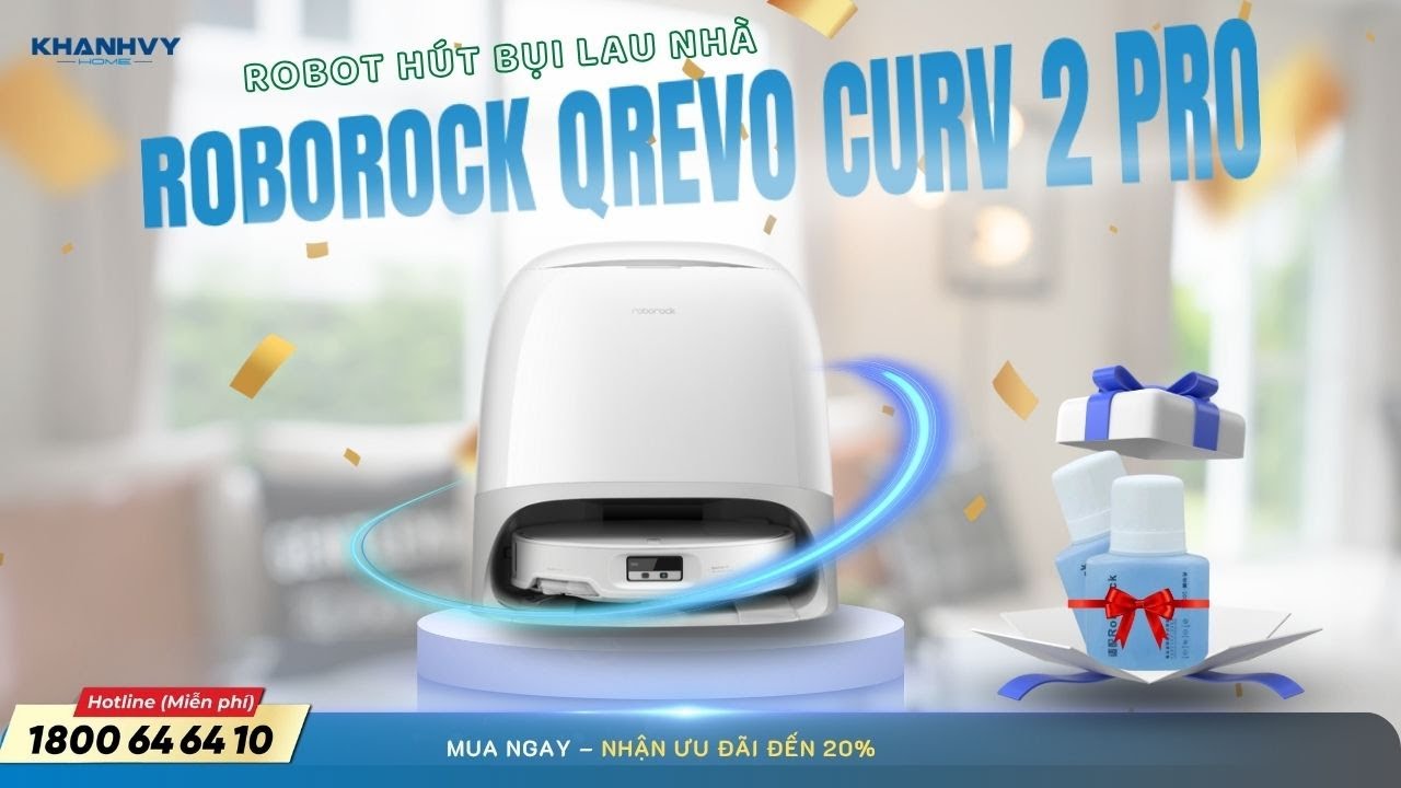 Robot hút bụi lau nhà Roborock QRevo Curv 2 Pro