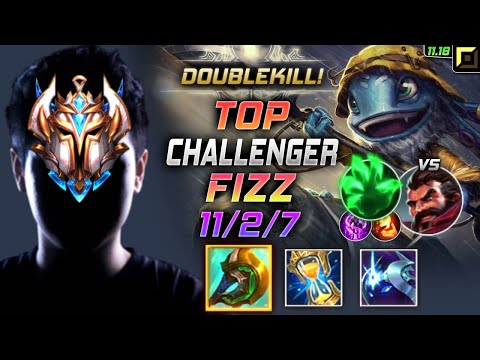 Challenger Fizz TOP vs Graves - 챌린저 탑 피즈 템트리 룬 신파자 착취 フィズ Физз 潮汐海灵 飛斯 - LOL KR 11.18