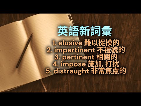 英語新詞彙 English Vocabulary 英文詞彙 elusive impertinent pertinent impose distraught #英文詞彙