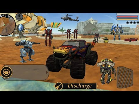 Vegas Crime Simulator (Monster Truck Fight Car Robot on Sea)🦸‍♂️ Superhero Drive Monster Truck - HD