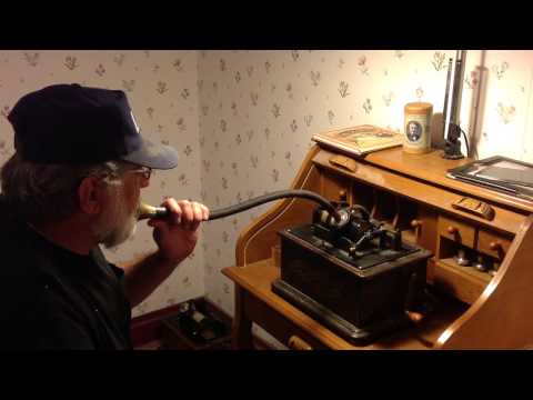 EDISON BLACK WAX ACOUSTIC RECORDING / SPEAKING TUBE