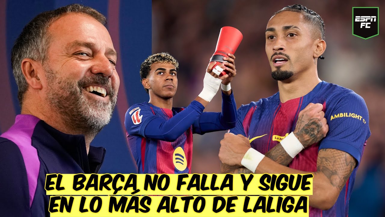 El BARCELONA MÁS LÍDER QUE NUNCA tras vencer al OSASUNA con doblete de RAPHINHA | ESPN FC