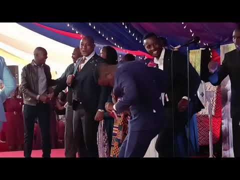 AMENIWEKA HURU KWELI HITMAKERS FROM RWANDA SURPRISED PASTOR BEN AT JCM  DURING  CHURCH SERVICE