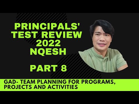 PRINCIPALS TEST REVIEW PART 8 NQESH REVIEW TEAM PLANNING OF GAD PROGRAMS PROJECTS AND ACTIVITIES