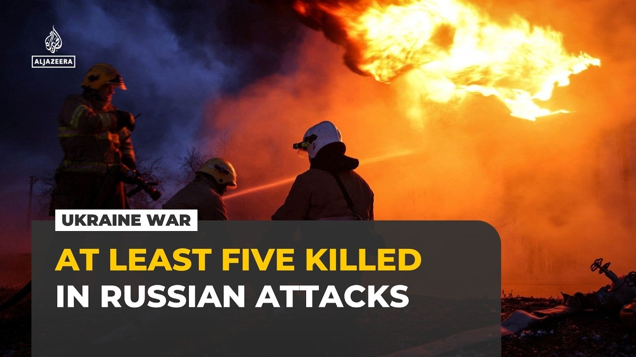Russian drones, missiles hit Ukrainian gas plants and rail facilities, killing at least five