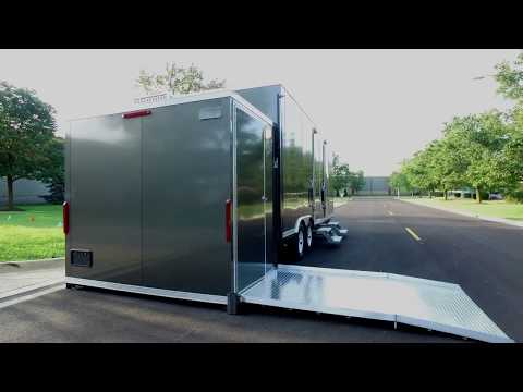 ADA Restroom Trailer | ADA +8 Classic Series with Charcoal Exterior