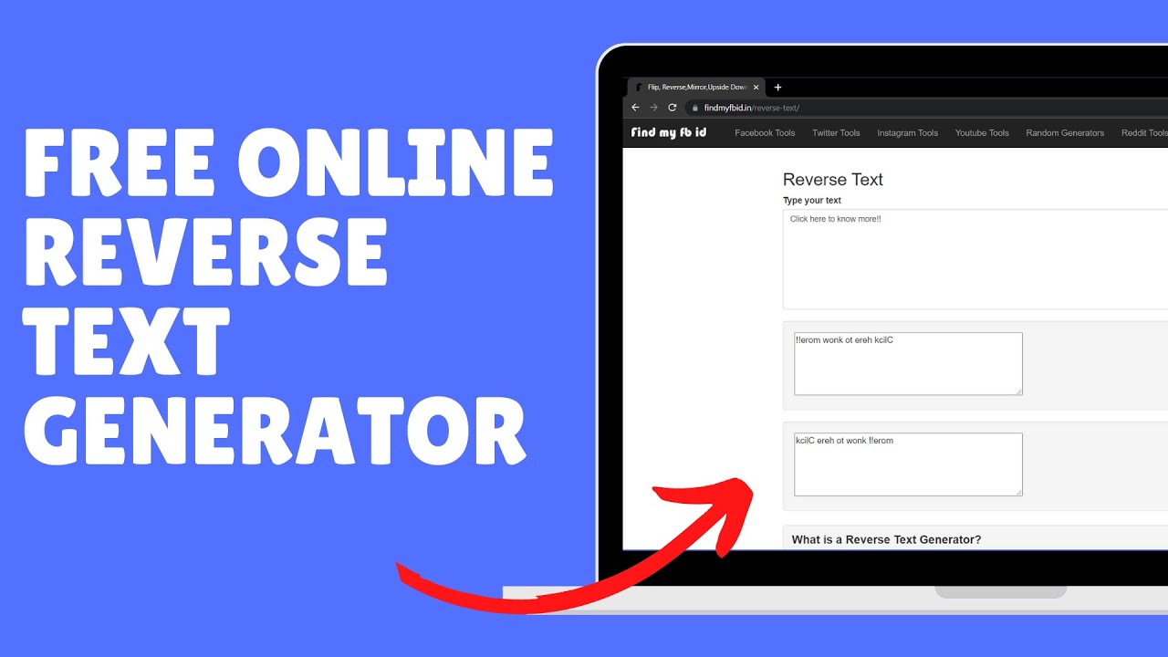 Free Reverse Text Generator (Mirror Text tool)
