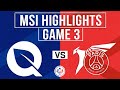 FLY vs PSG Highlights Game 3 | MSI 2024 Play Ins | FlyQuest vs PSG Talon