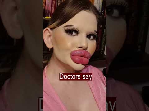 World's largest lips girl will make world`s sharpness chin