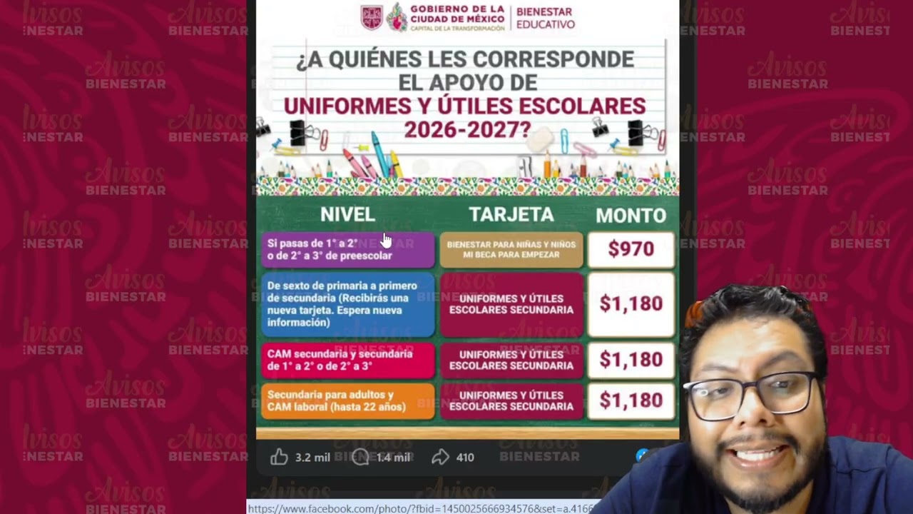este es el DEPOSITO que RECIBIRAS de UTILES y UNIFORMES escolares MI BECA PARA EMPEZAR 2026 - 2027