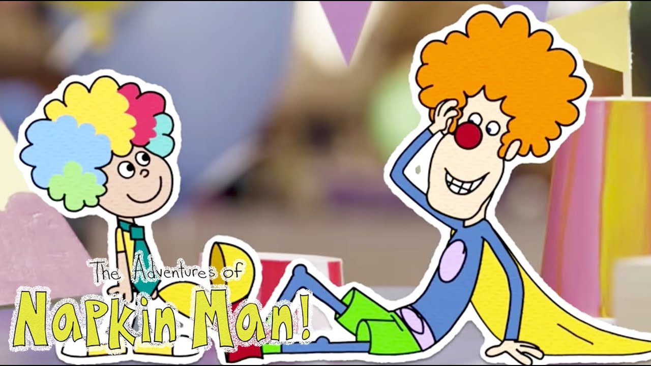 The Adventures of Napkin Man | VISITING CLOWN TOWN | Compilation | Cartoons for Kids