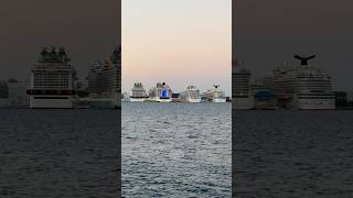 4 Massive Cruise Ships, 1 video! Big afternoon in Port of San Juan #Shorts