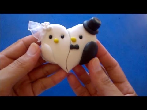 Noivinho de Biscuit - passo a passo - Lá vem os pombinhos!