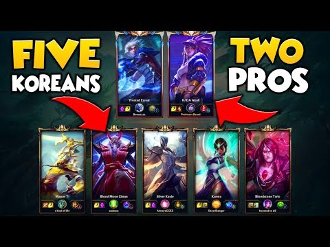 2 PRO PLAYERS VS. 5 KOREAN GOLD PLAYERS FT. BUNNYFUFUU *IMPOSSIBLE DIFFICULTY* - League of Legends