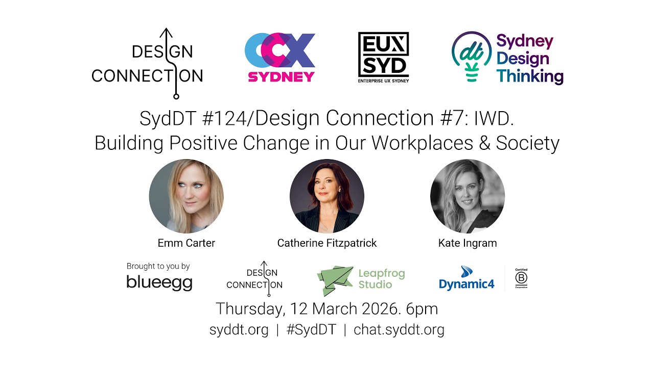 SydDT #124/Design Connection #7: IWD. Building Positive Change in Our Workplaces & Society